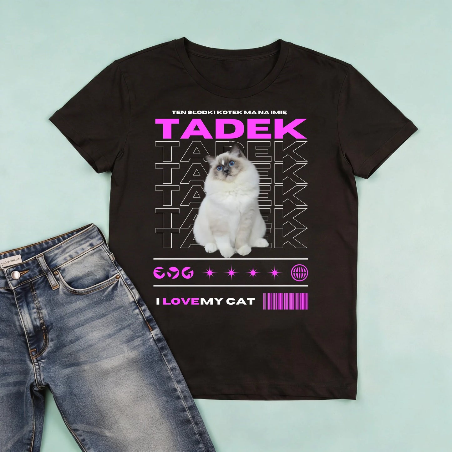 męska czarna koszulka przód