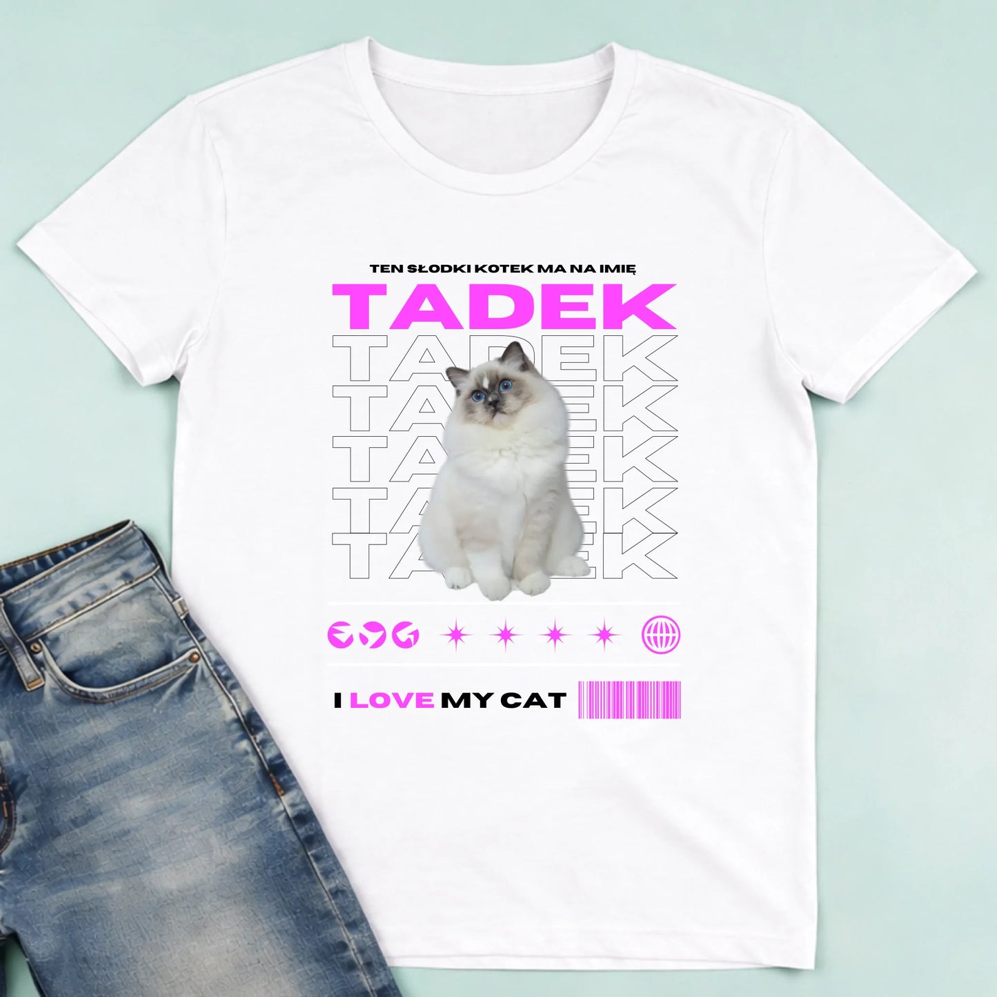 męska biała koszulka przód 1