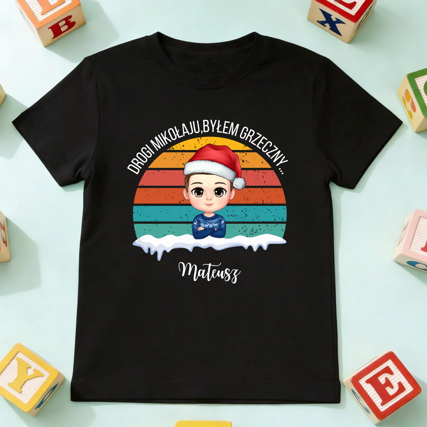 koszulka dziecko czarna przód