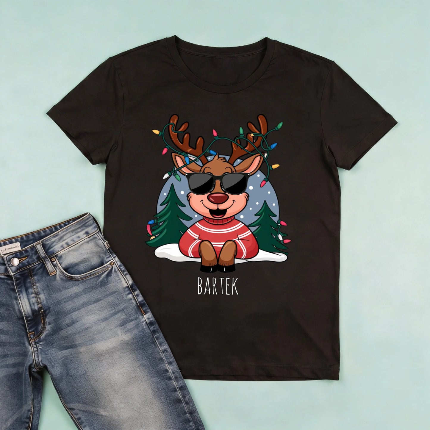 męska czarna koszulka przód