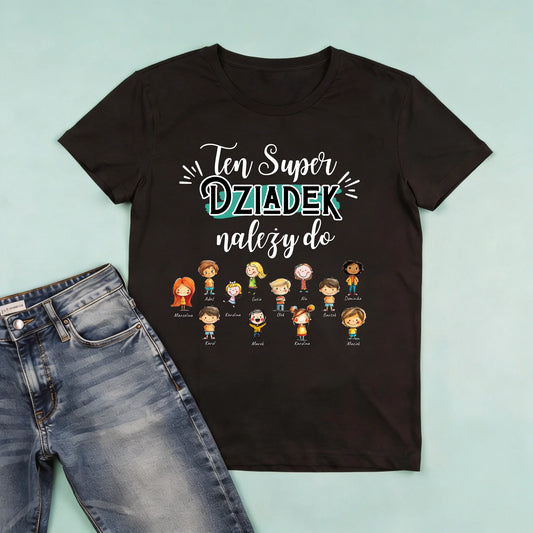 męska czarna koszulka przód