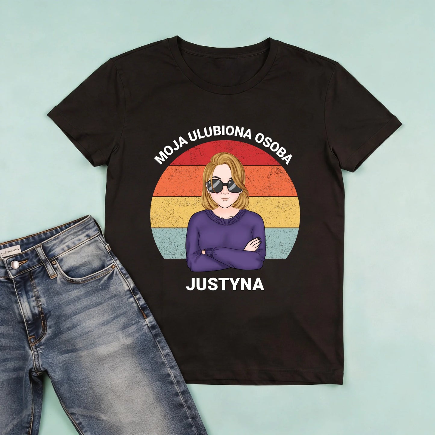 męska czarna koszulka przód