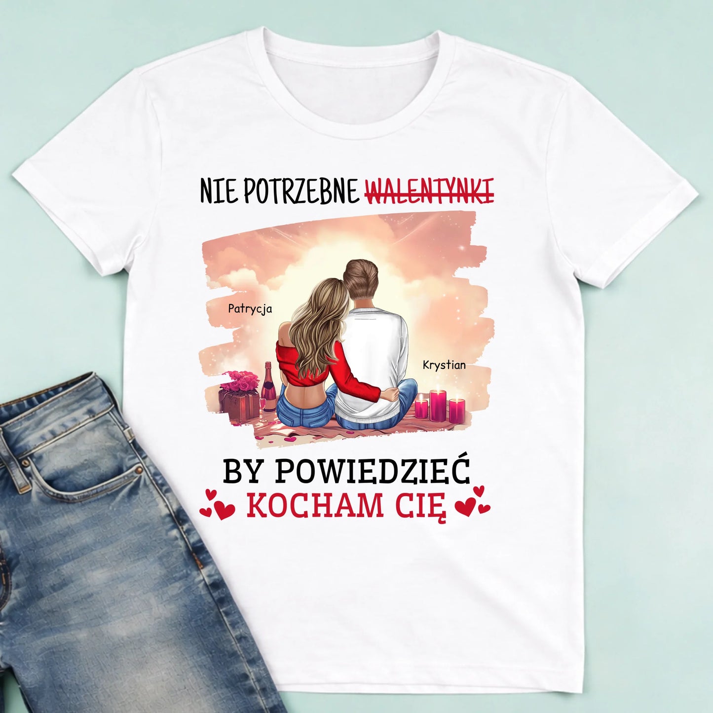 męska biała koszulka przód 1