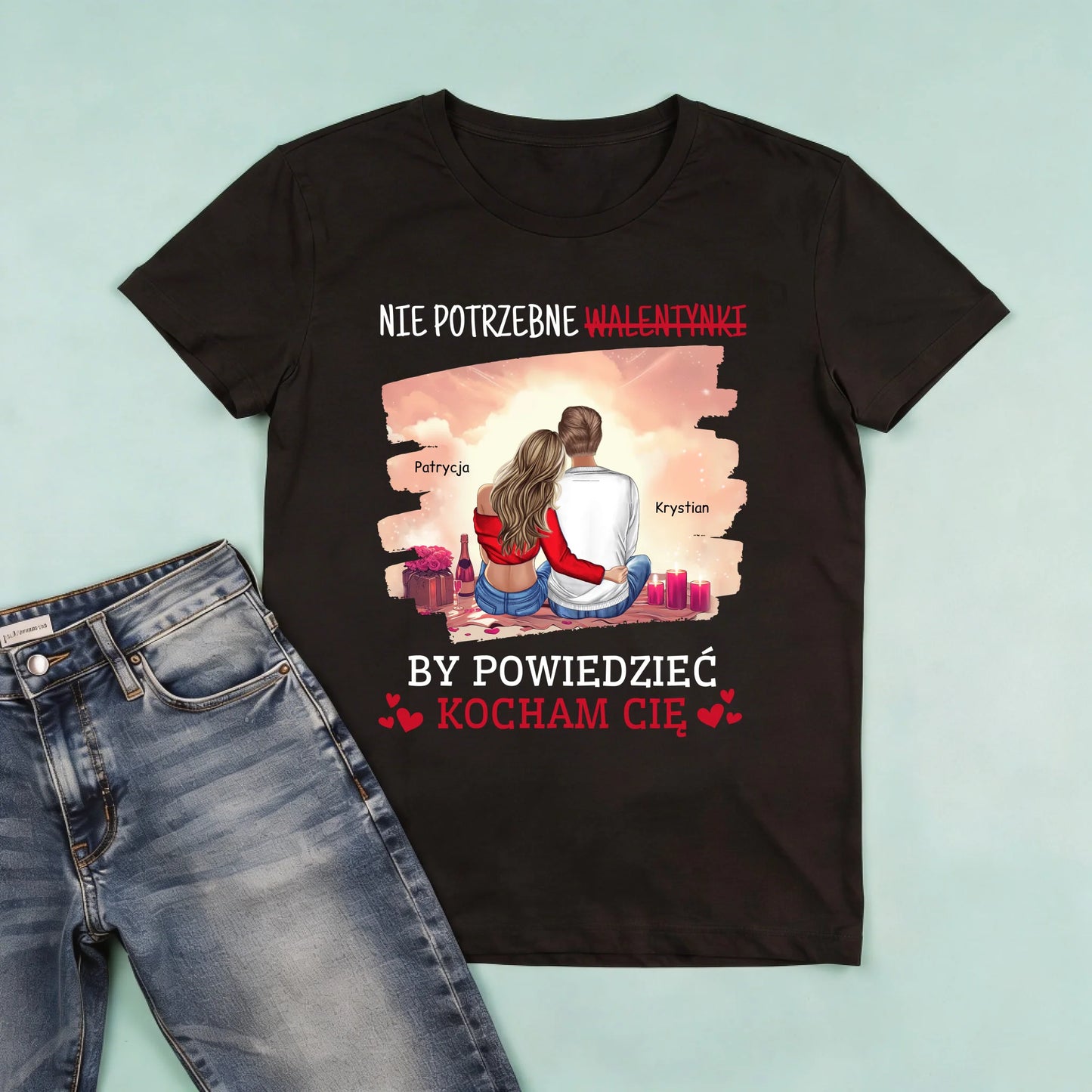 męska czarna koszulka przód