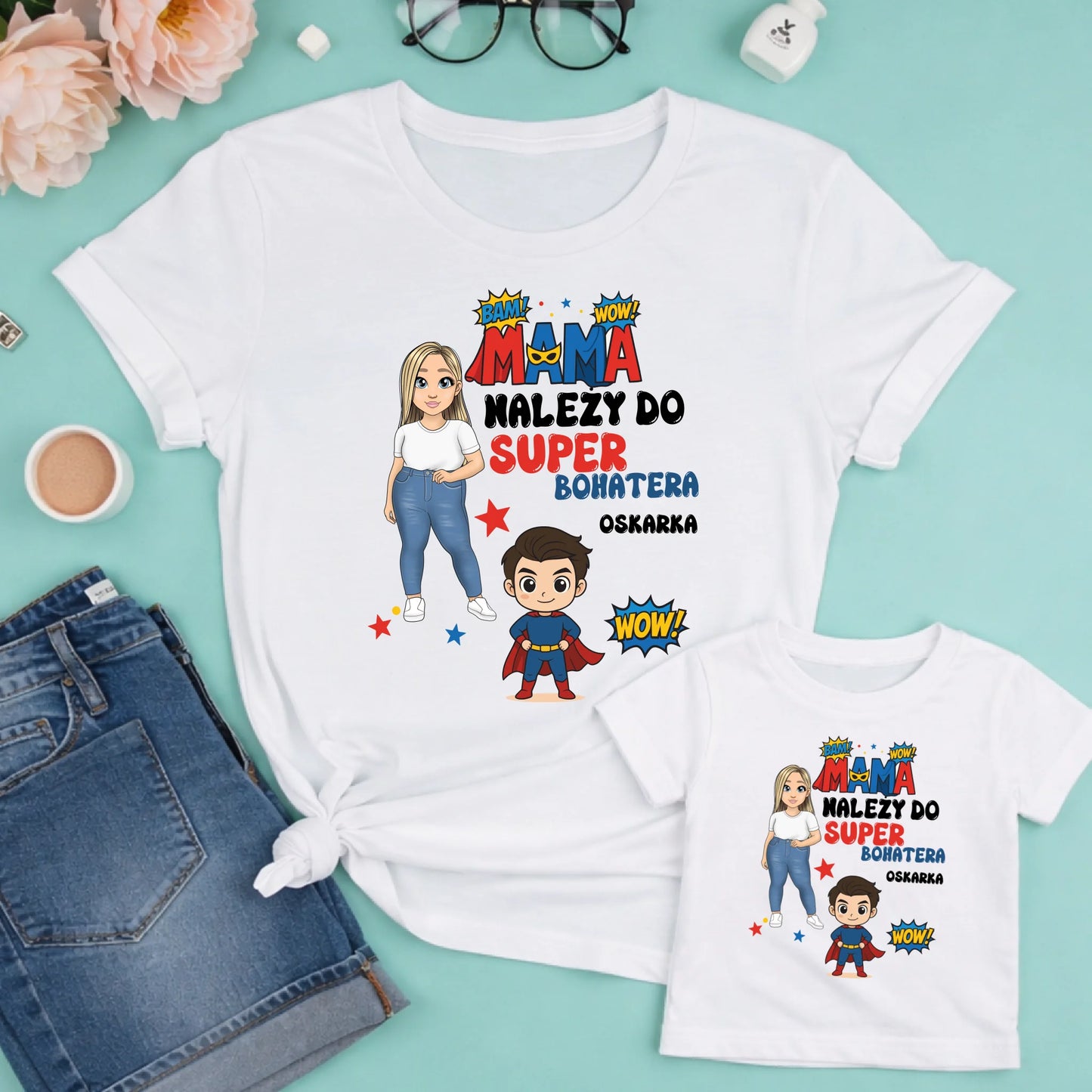 damska + dziecko biała