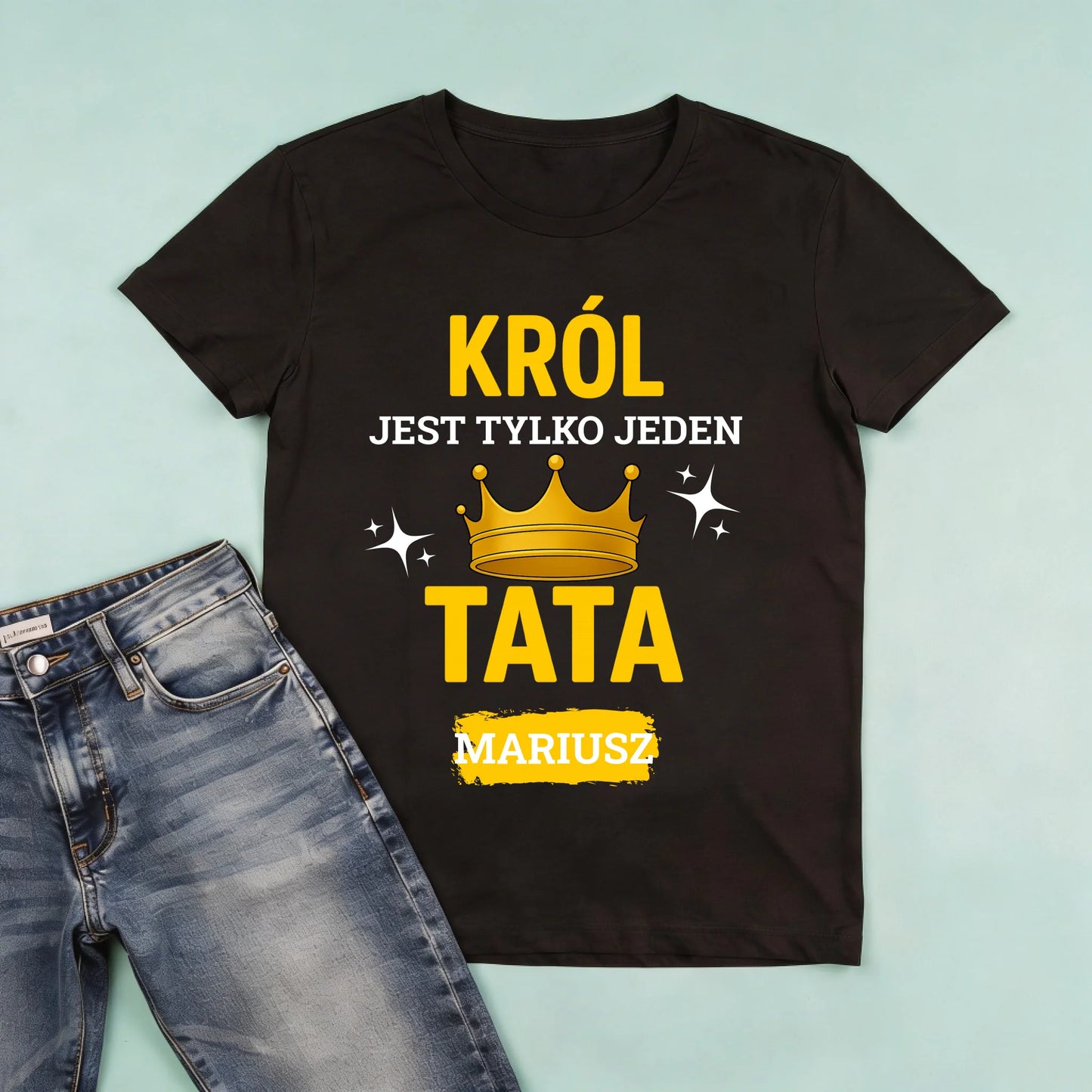 męska czarna koszulka przód