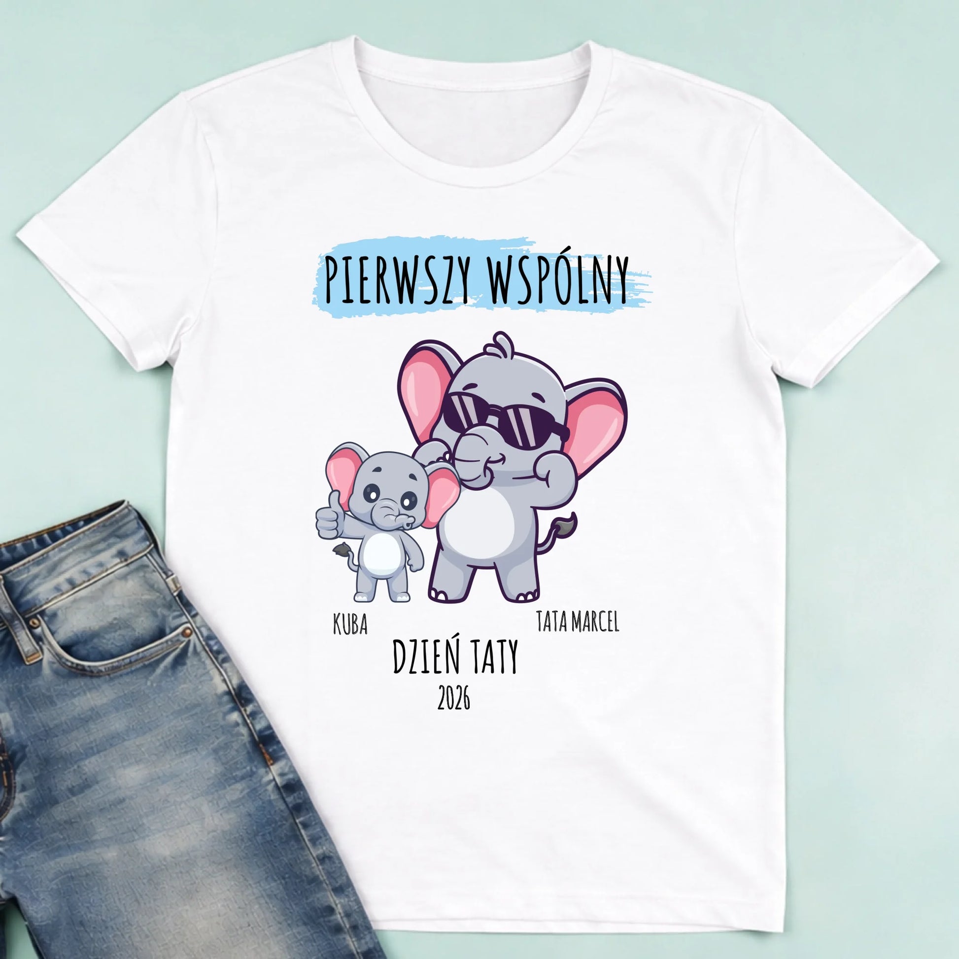 męska biała koszulka przód 1