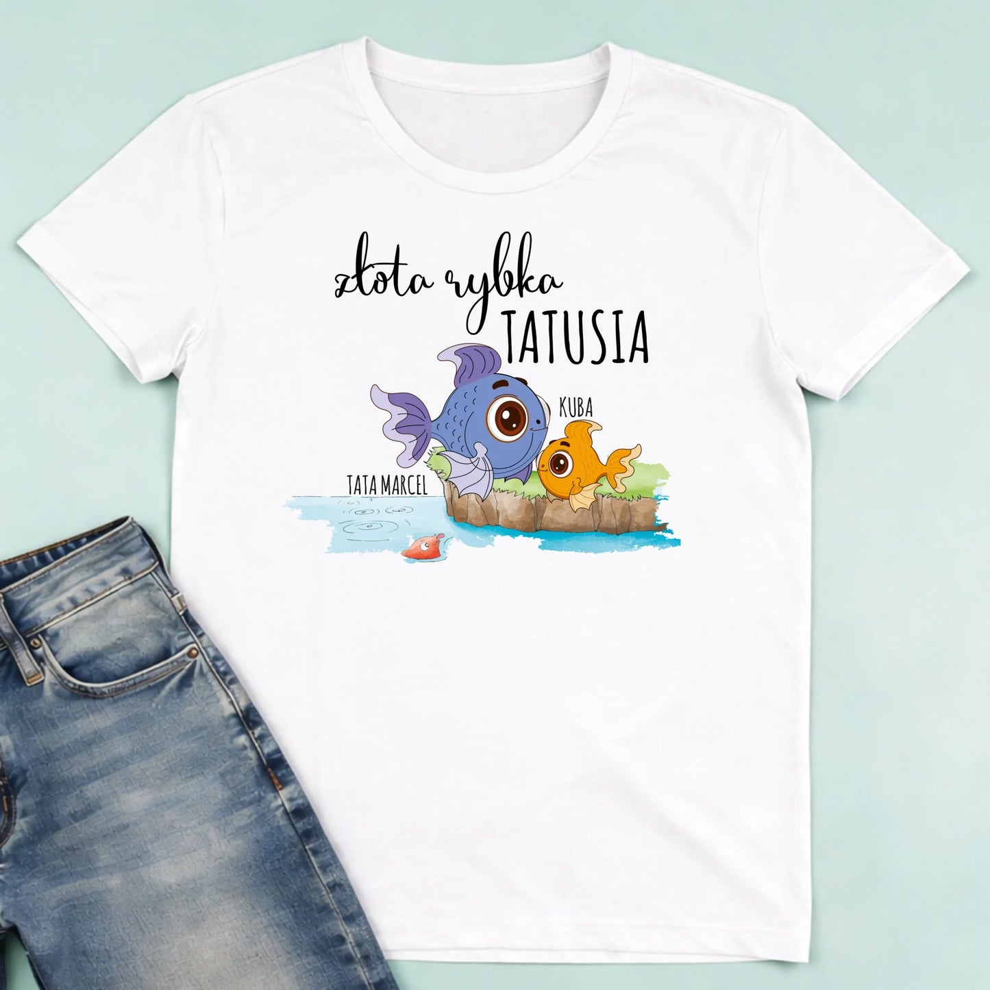męska biała koszulka przód 1