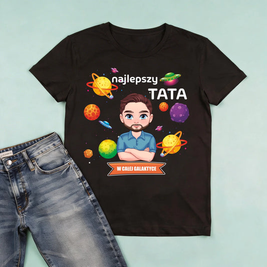 męska czarna koszulka przód