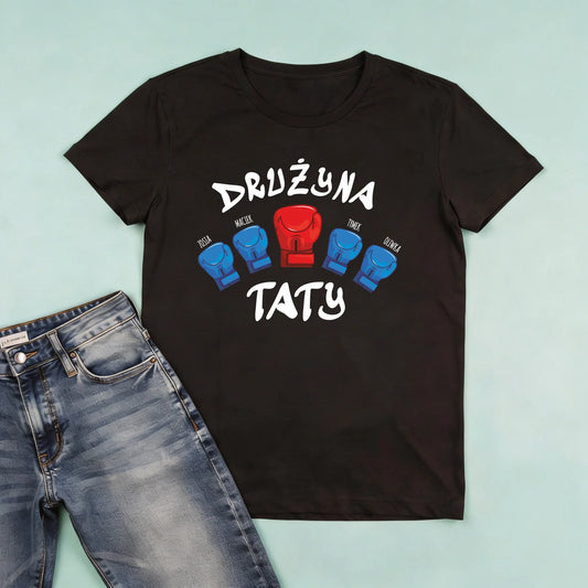 męska czarna koszulka przód