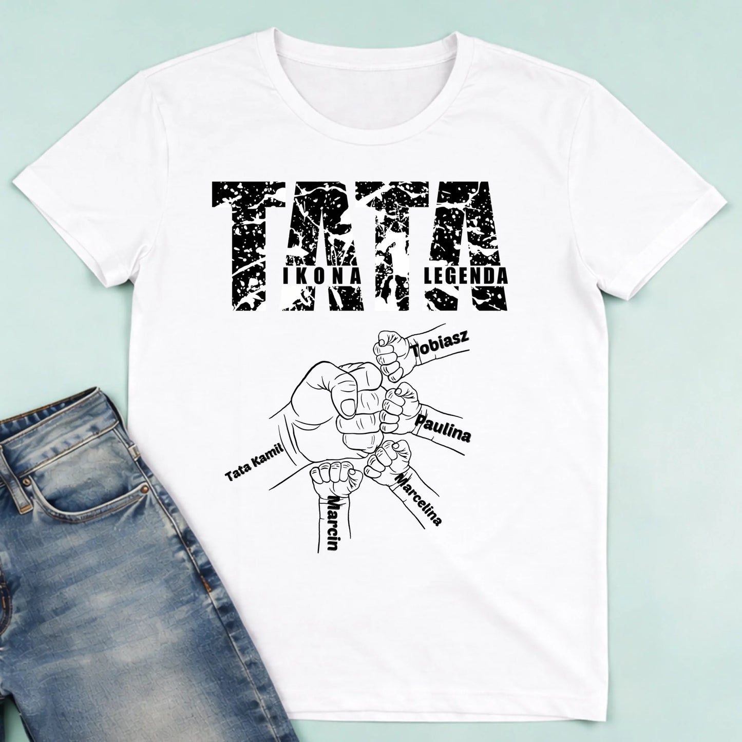 męska biała koszulka przód 1