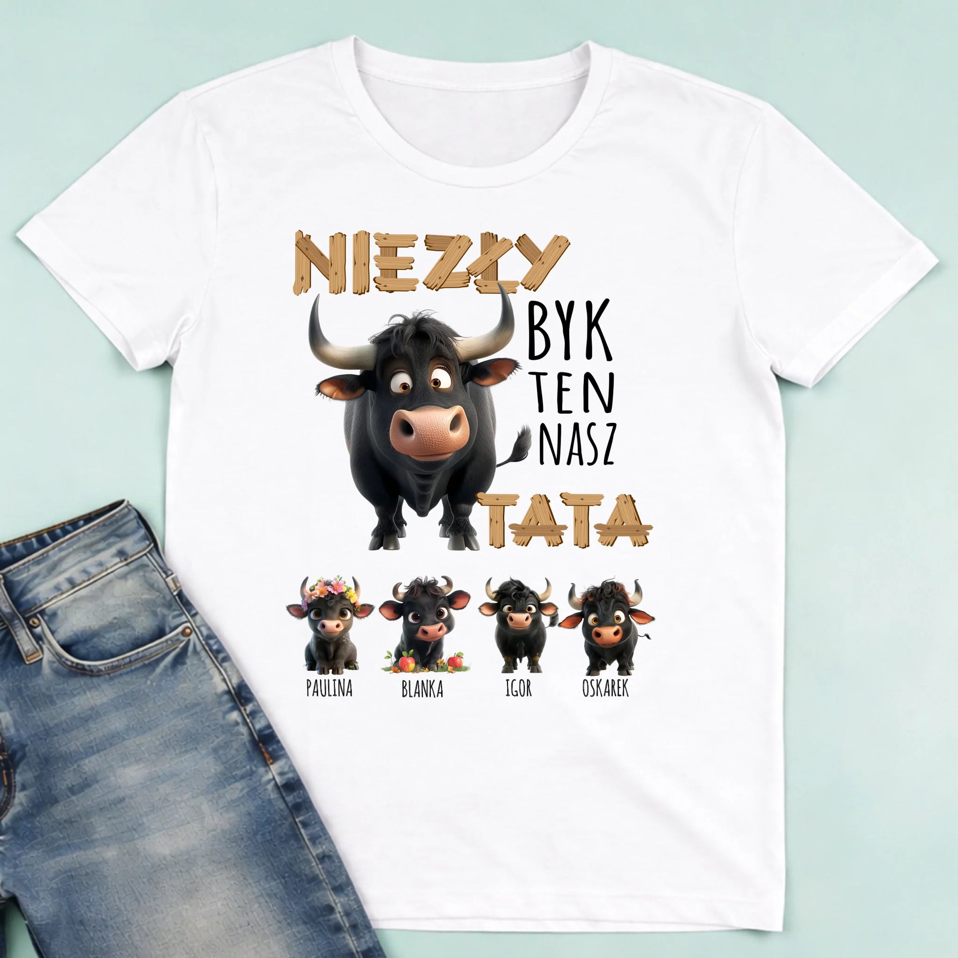 męska biała koszulka przód 1