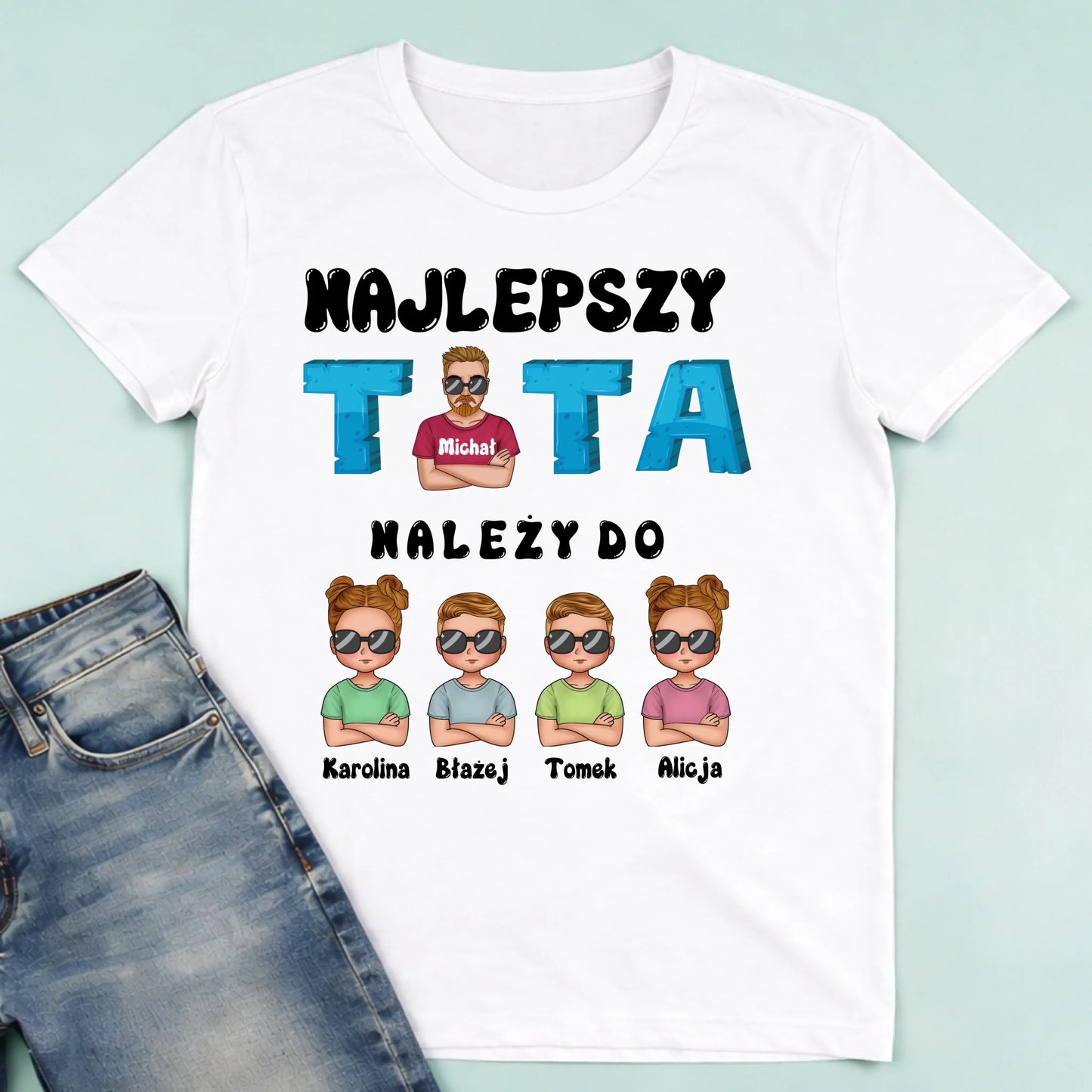 męska biała koszulka przód 1