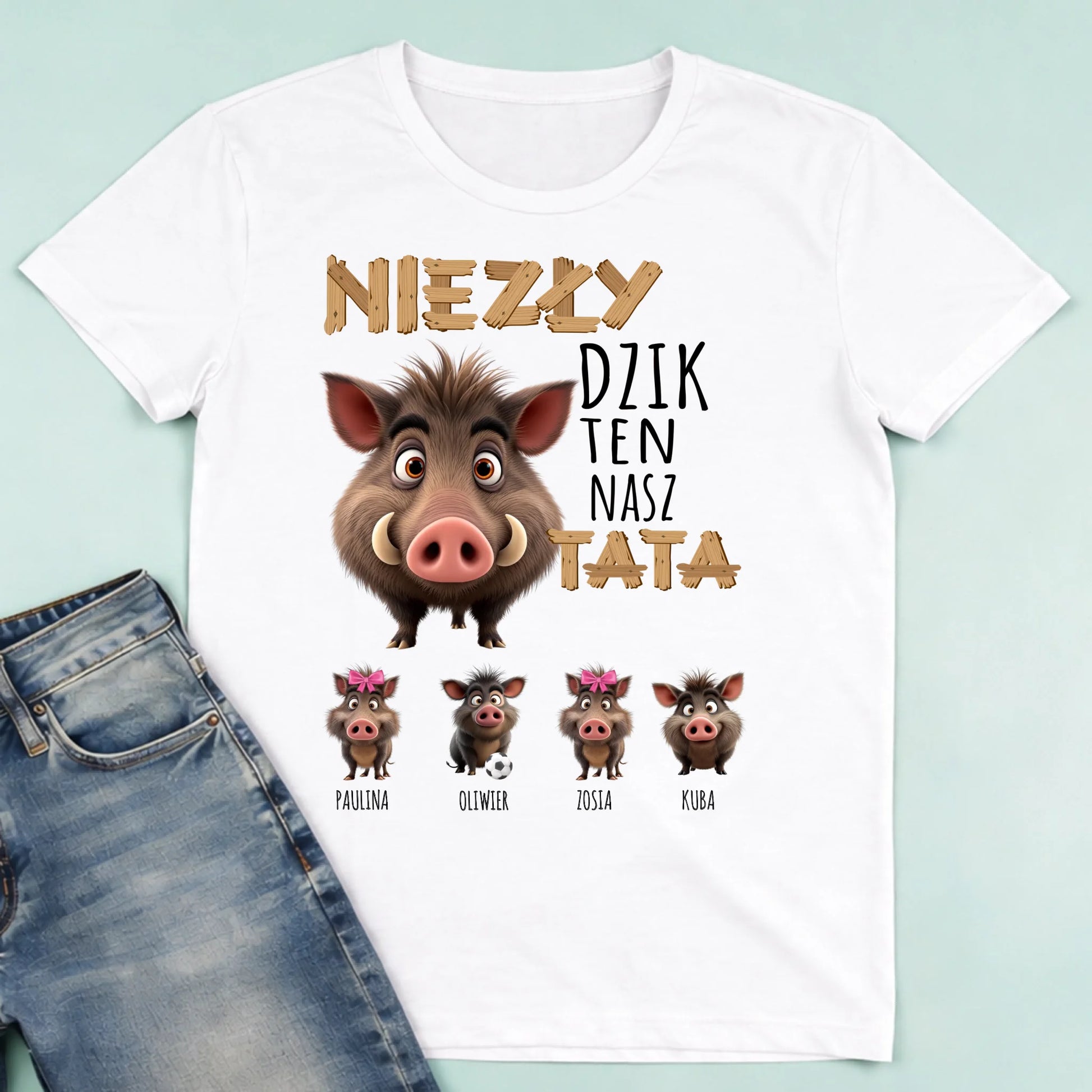 męska biała koszulka przód 1