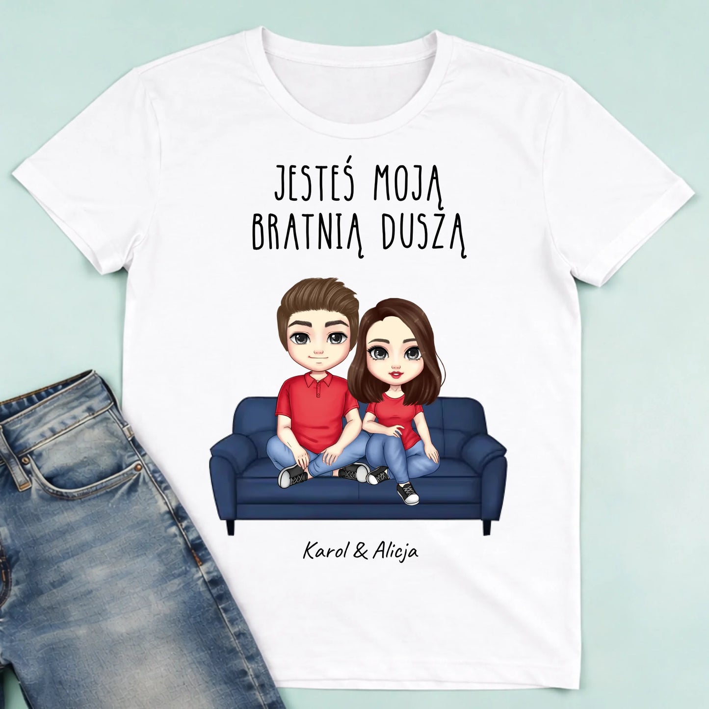męska biała koszulka przód 1