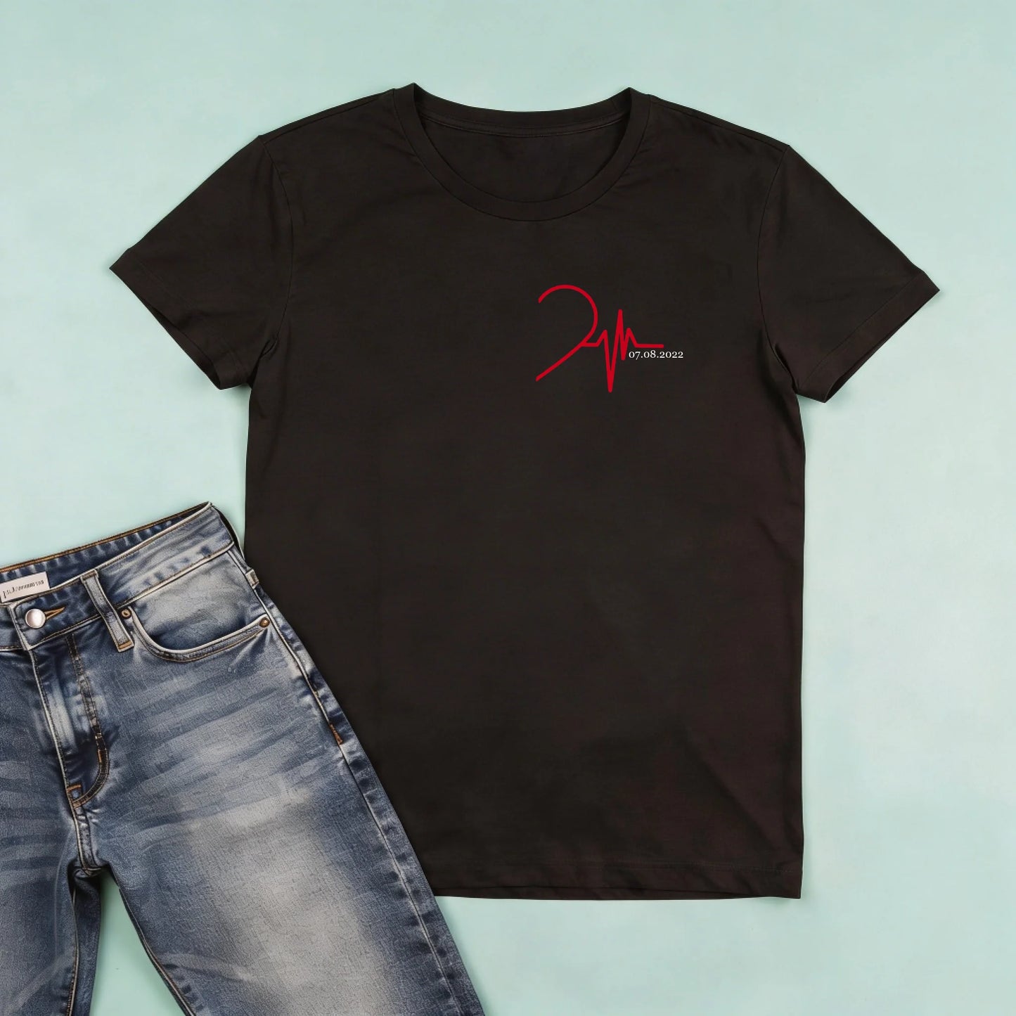 męska czarna koszulka przód