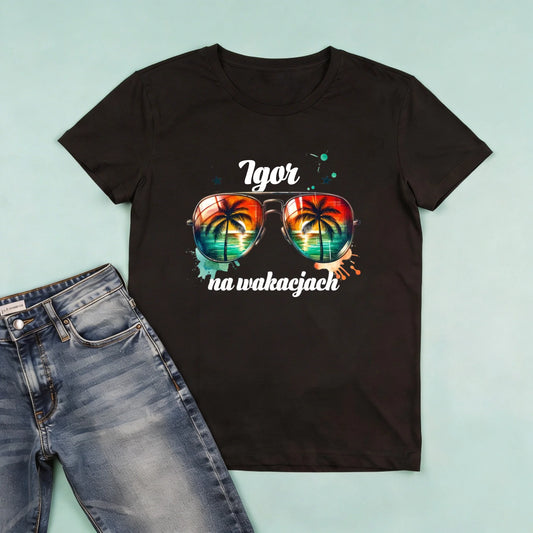 męska czarna koszulka przód