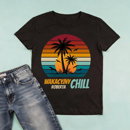 męska czarna koszulka przód