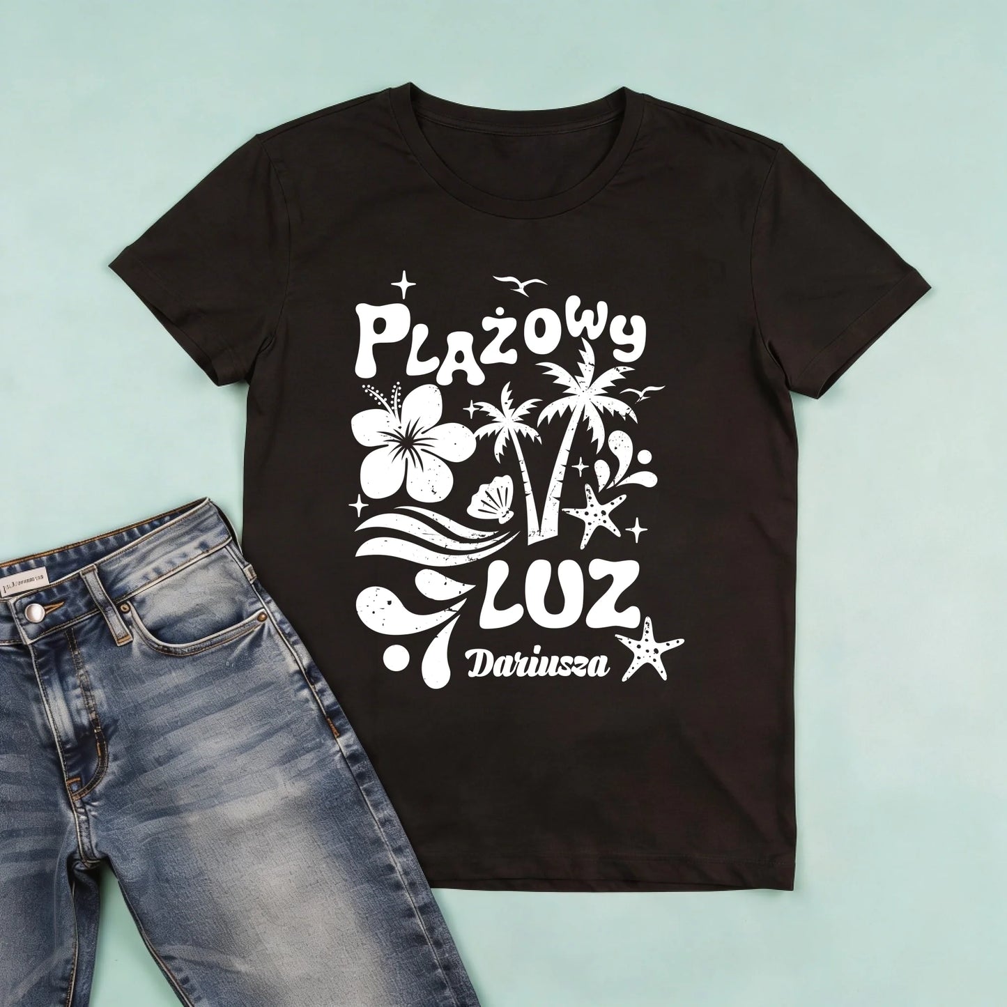 męska czarna koszulka przód