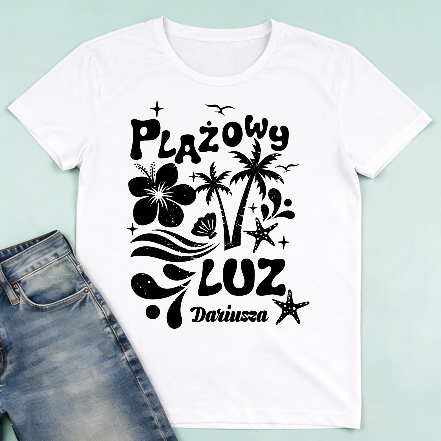 męska biała koszulka przód 1