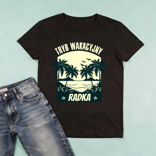 męska czarna koszulka przód