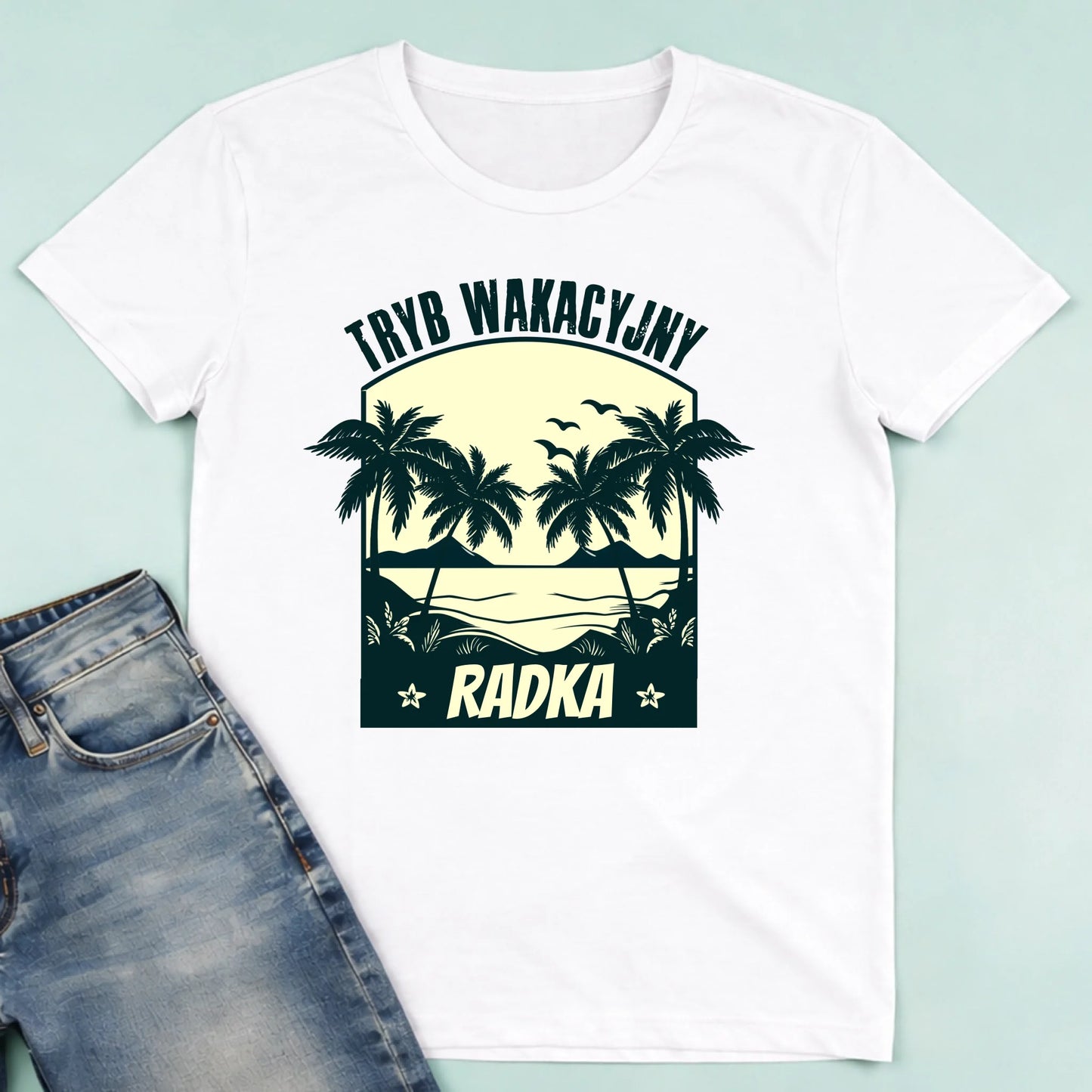 męska biała koszulka przód 1