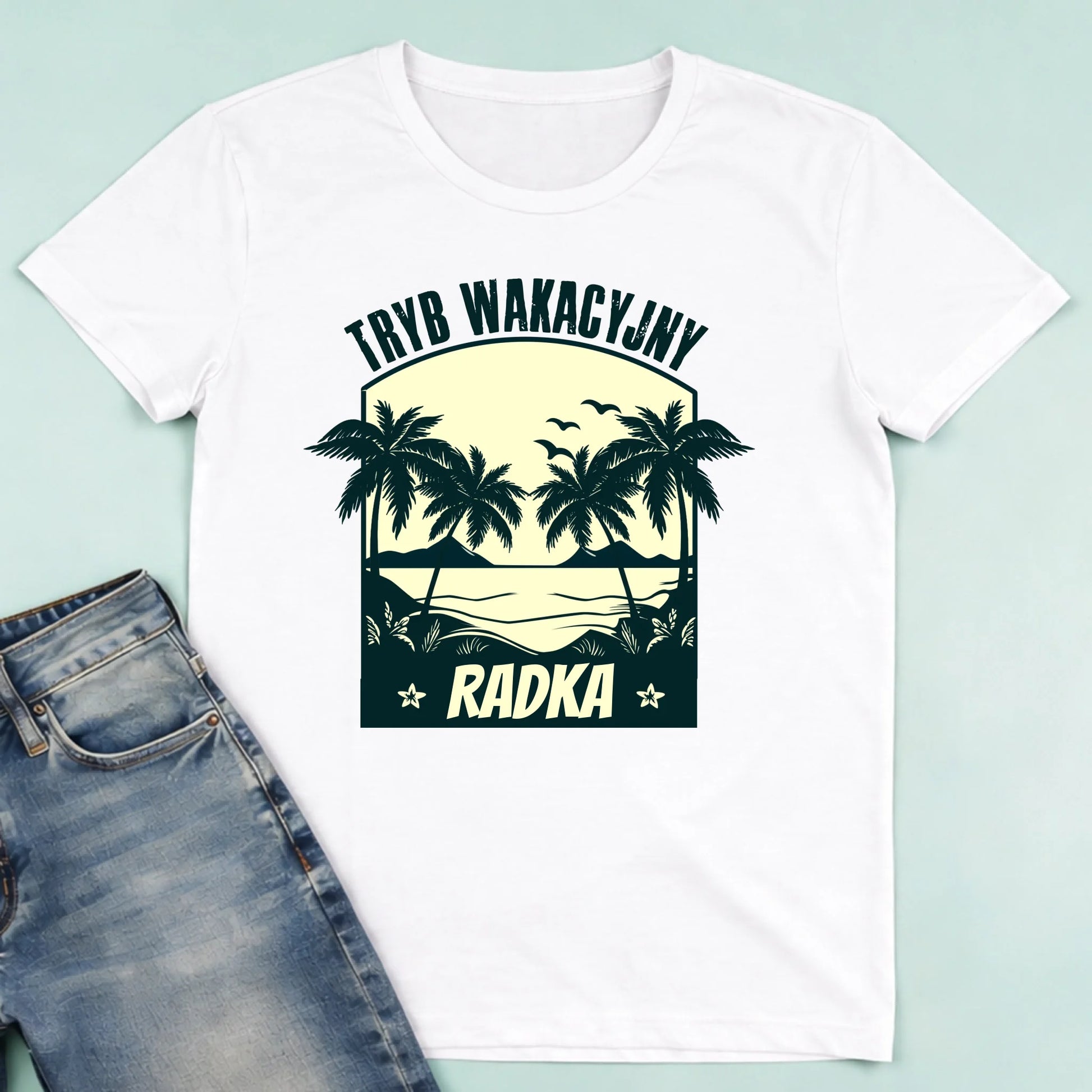 męska biała koszulka przód 1