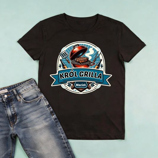 męska czarna koszulka przód