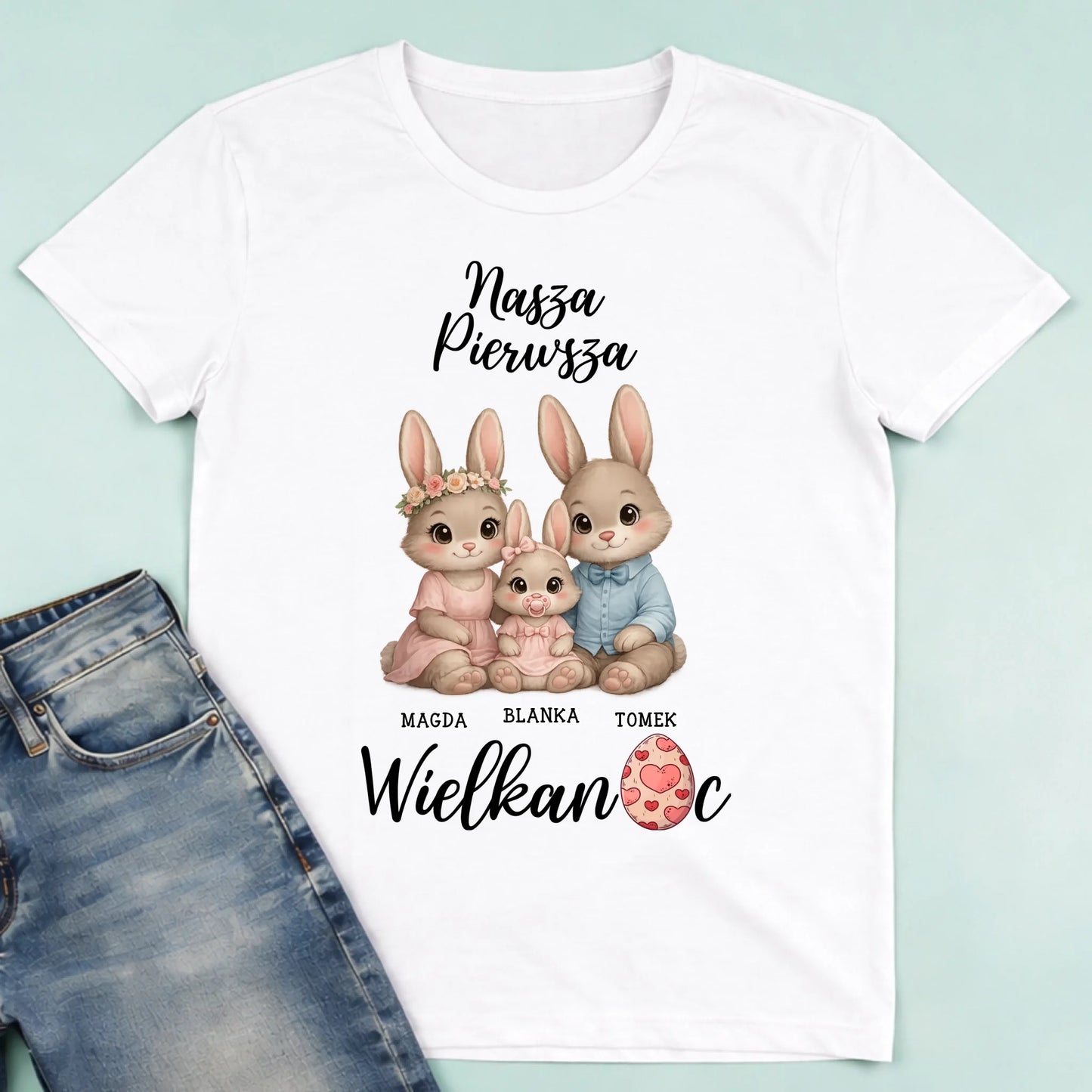 męska biała koszulka przód 1