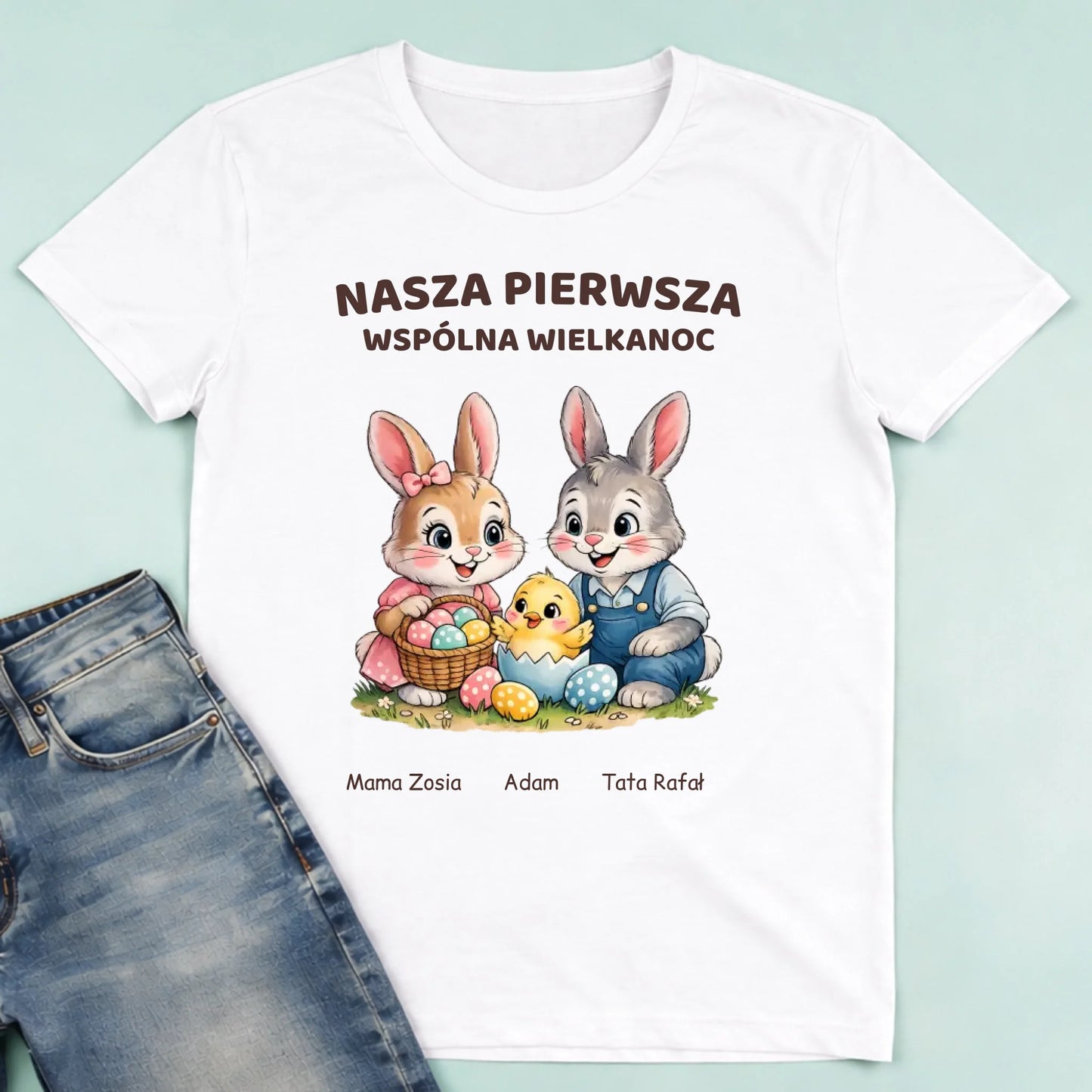 męska biała koszulka przód 1