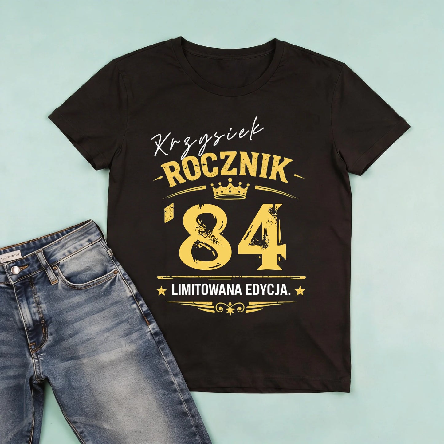męska czarna koszulka przód