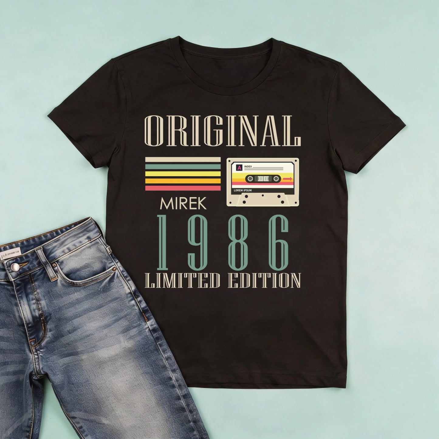 męska czarna koszulka przód