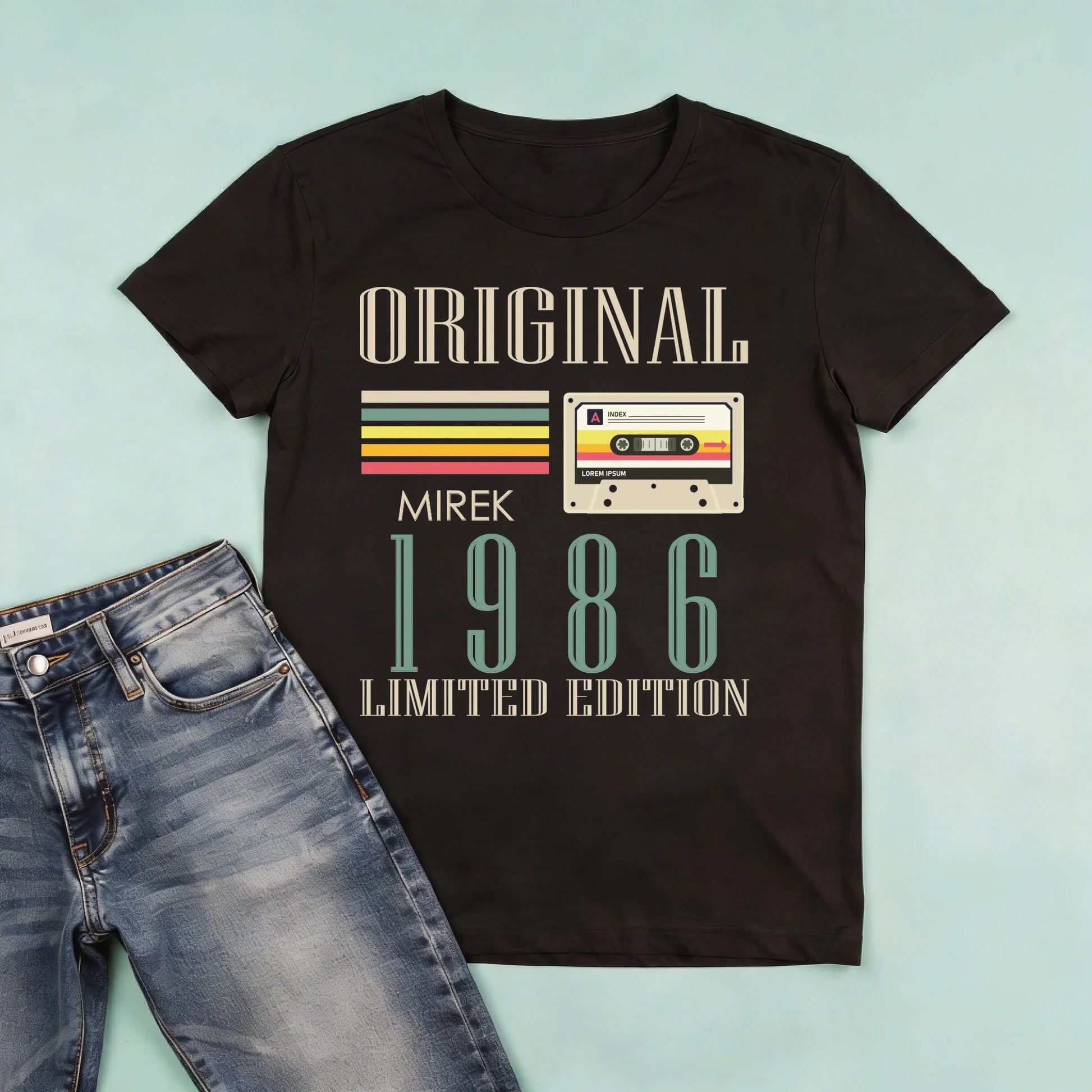 męska czarna koszulka przód