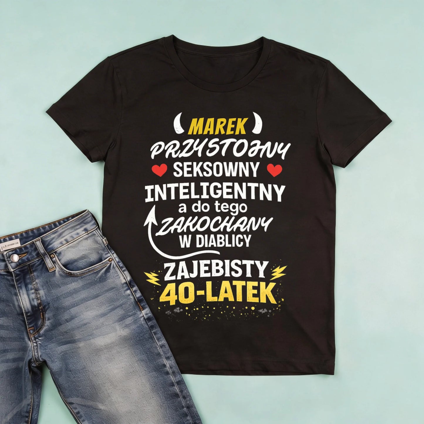 męska czarna koszulka przód