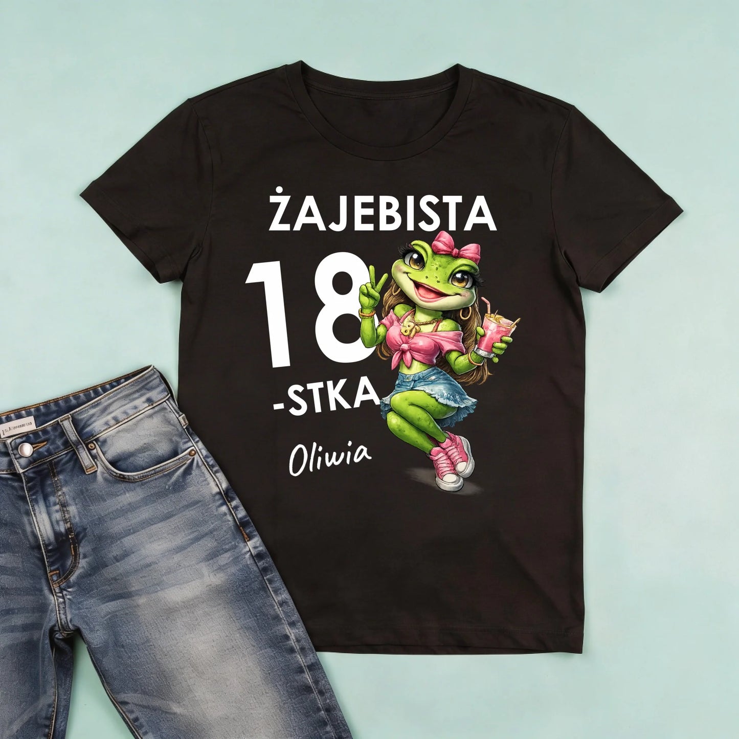 męska czarna koszulka przód