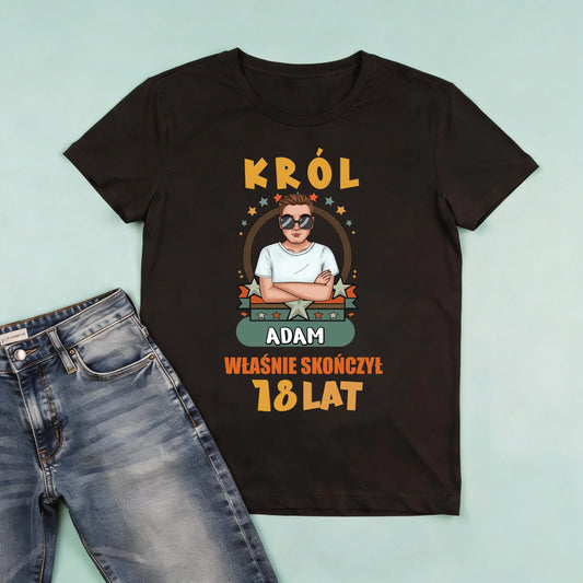 męska czarna koszulka przód