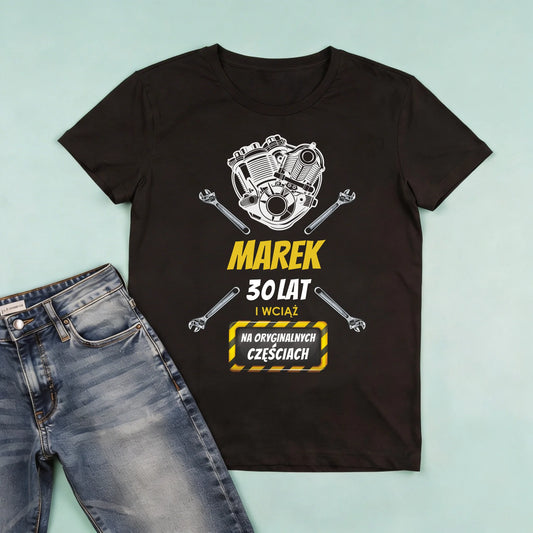 męska czarna koszulka przód