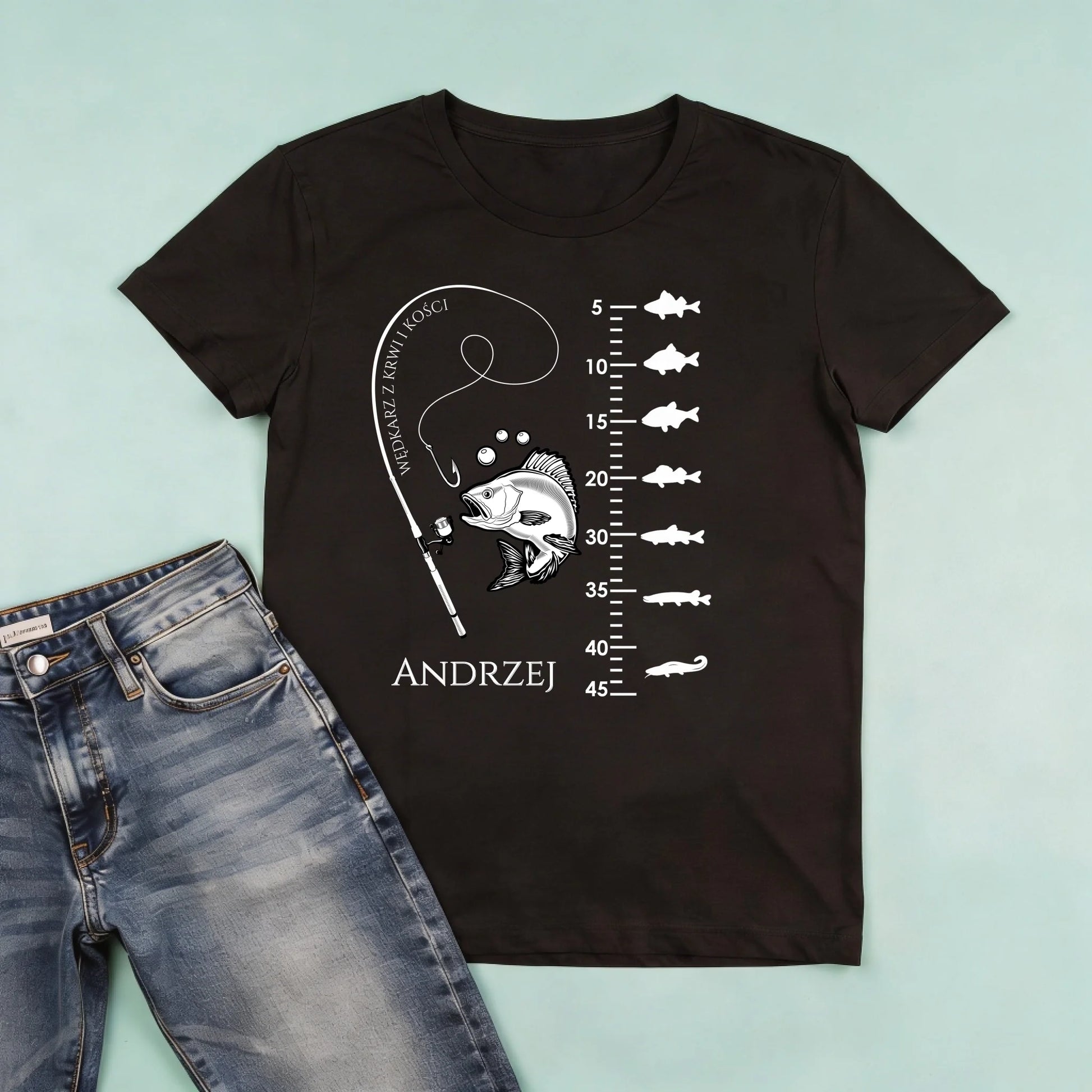 męska czarna koszulka przód