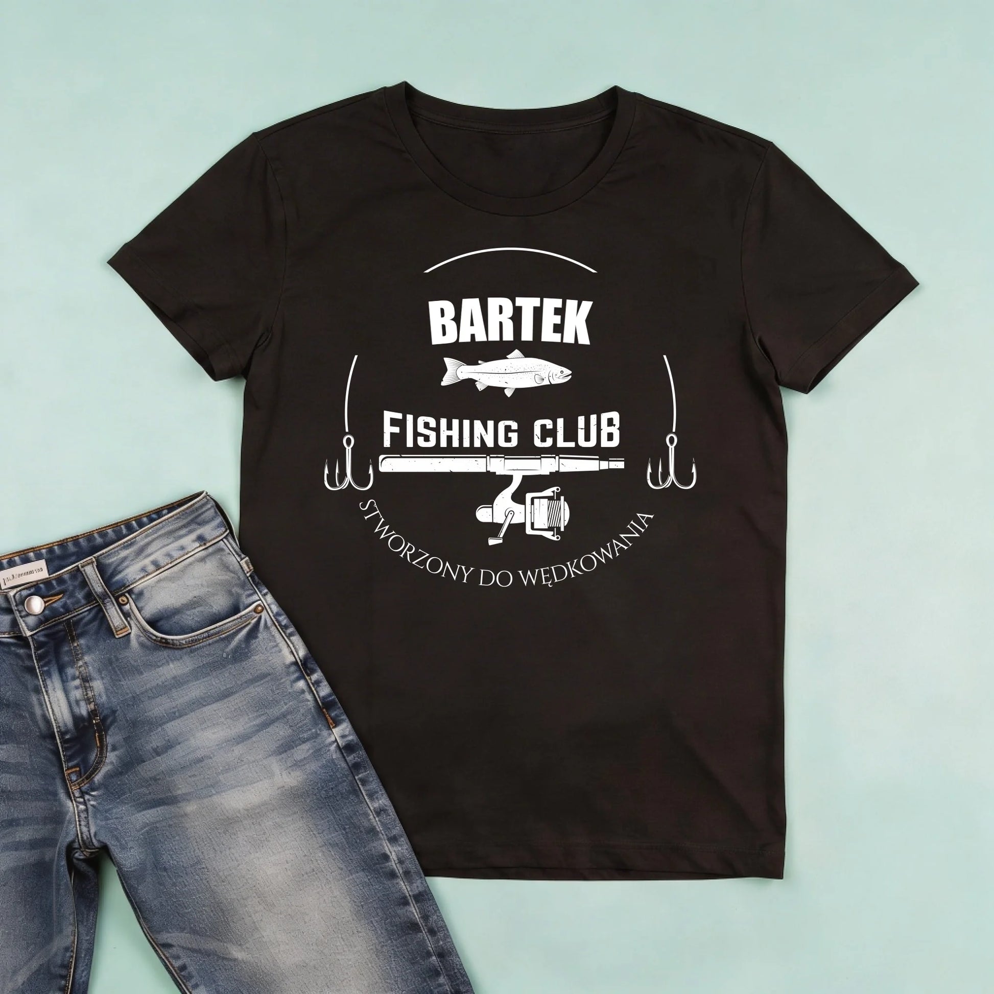 męska czarna koszulka przód