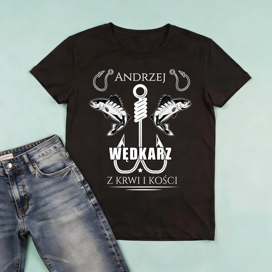 męska czarna koszulka przód