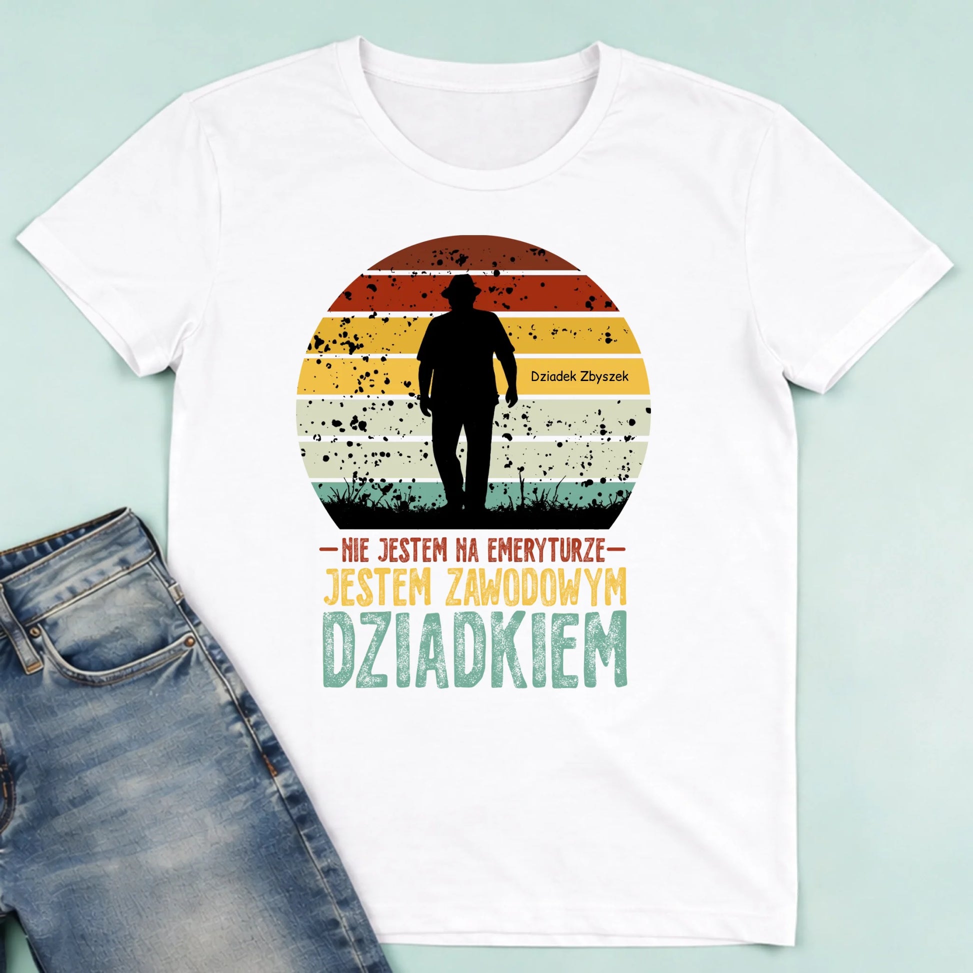 męska biała koszulka przód 1