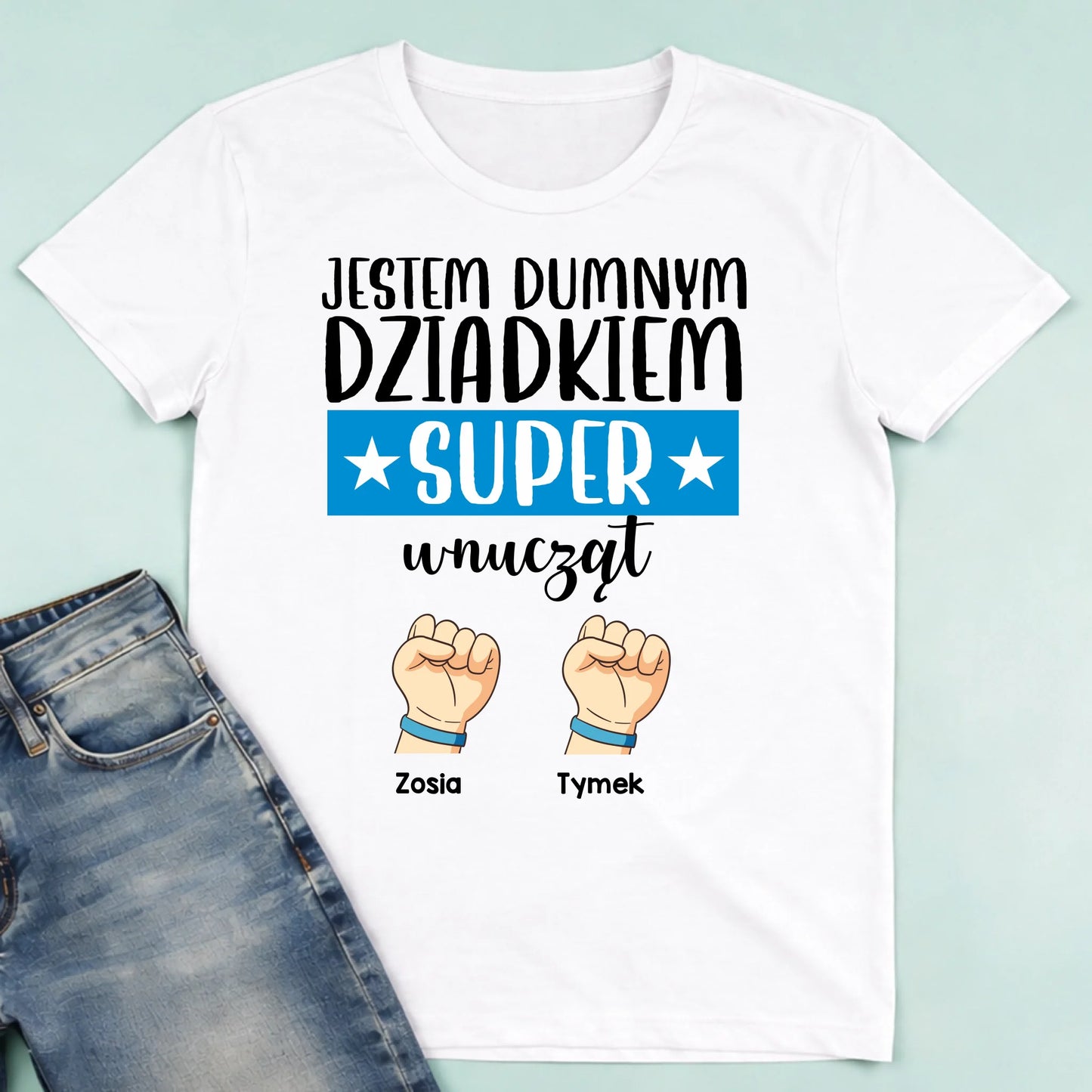 męska biała koszulka przód 1