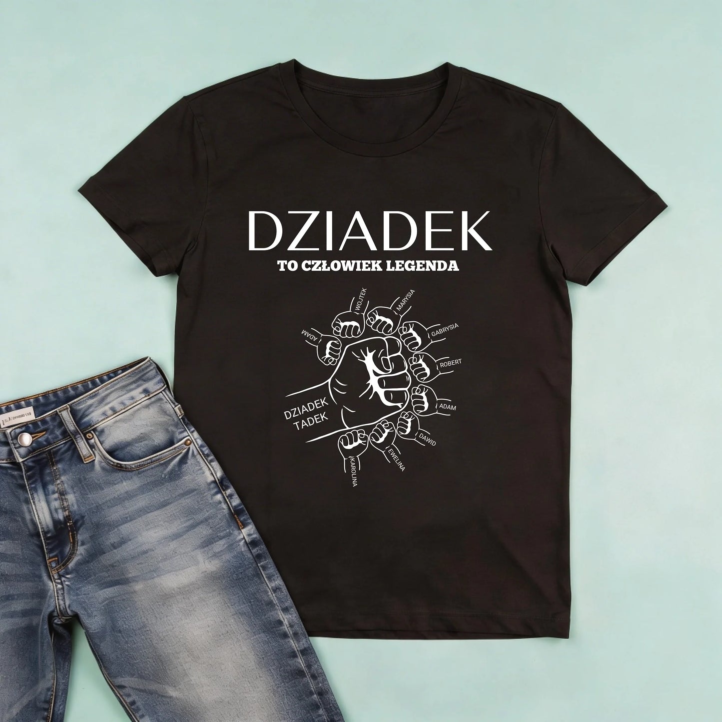 męska czarna koszulka przód