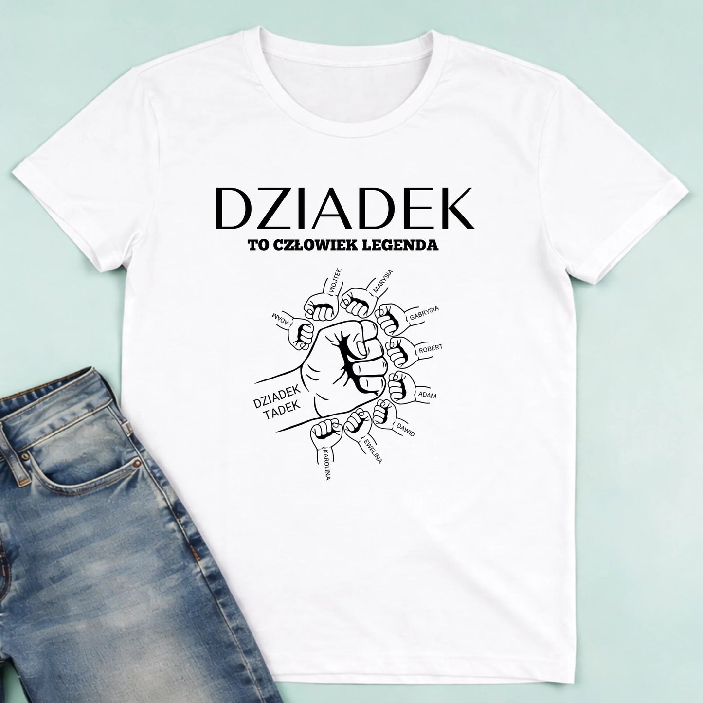 męska biała koszulka przód 1