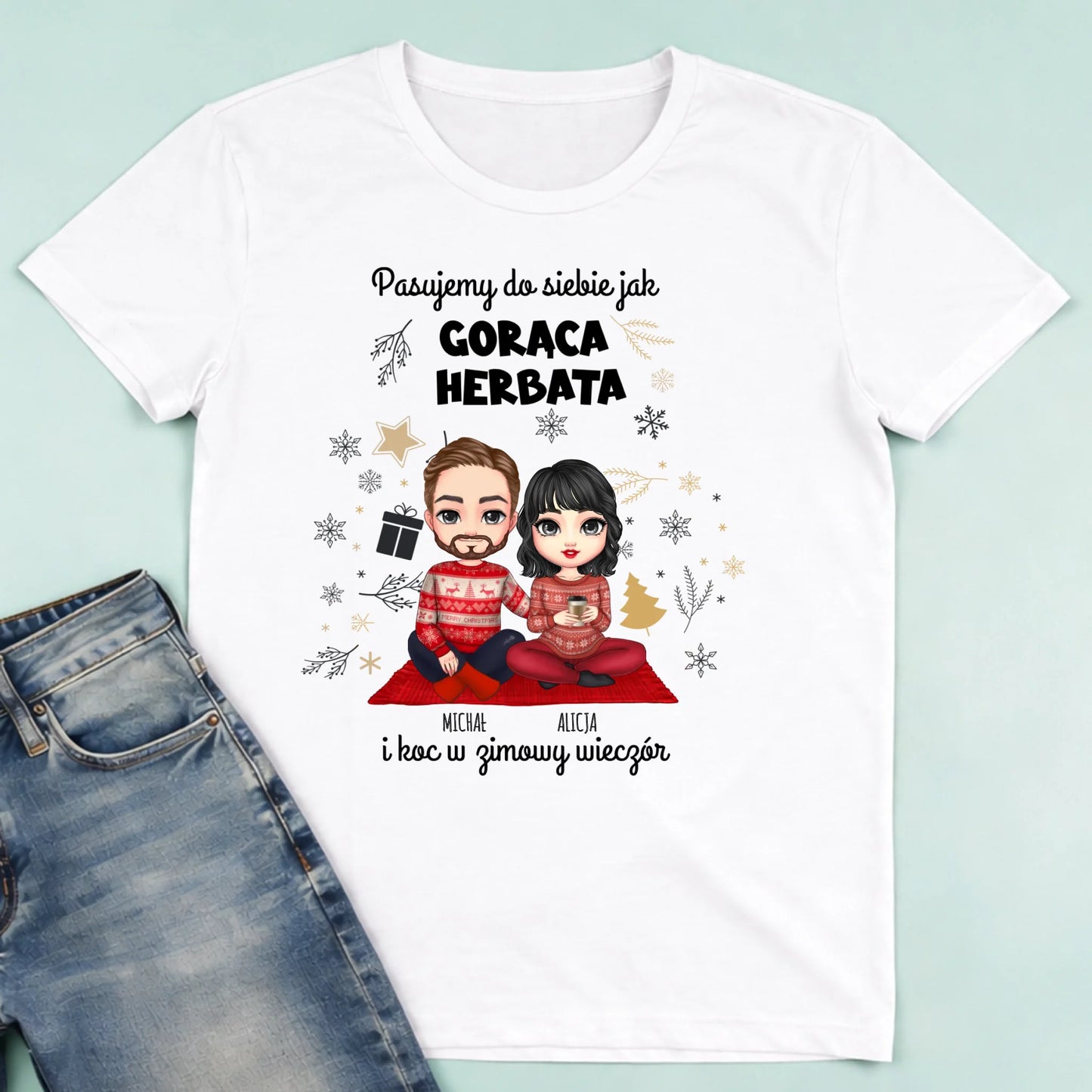 męska biała koszulka przód 1