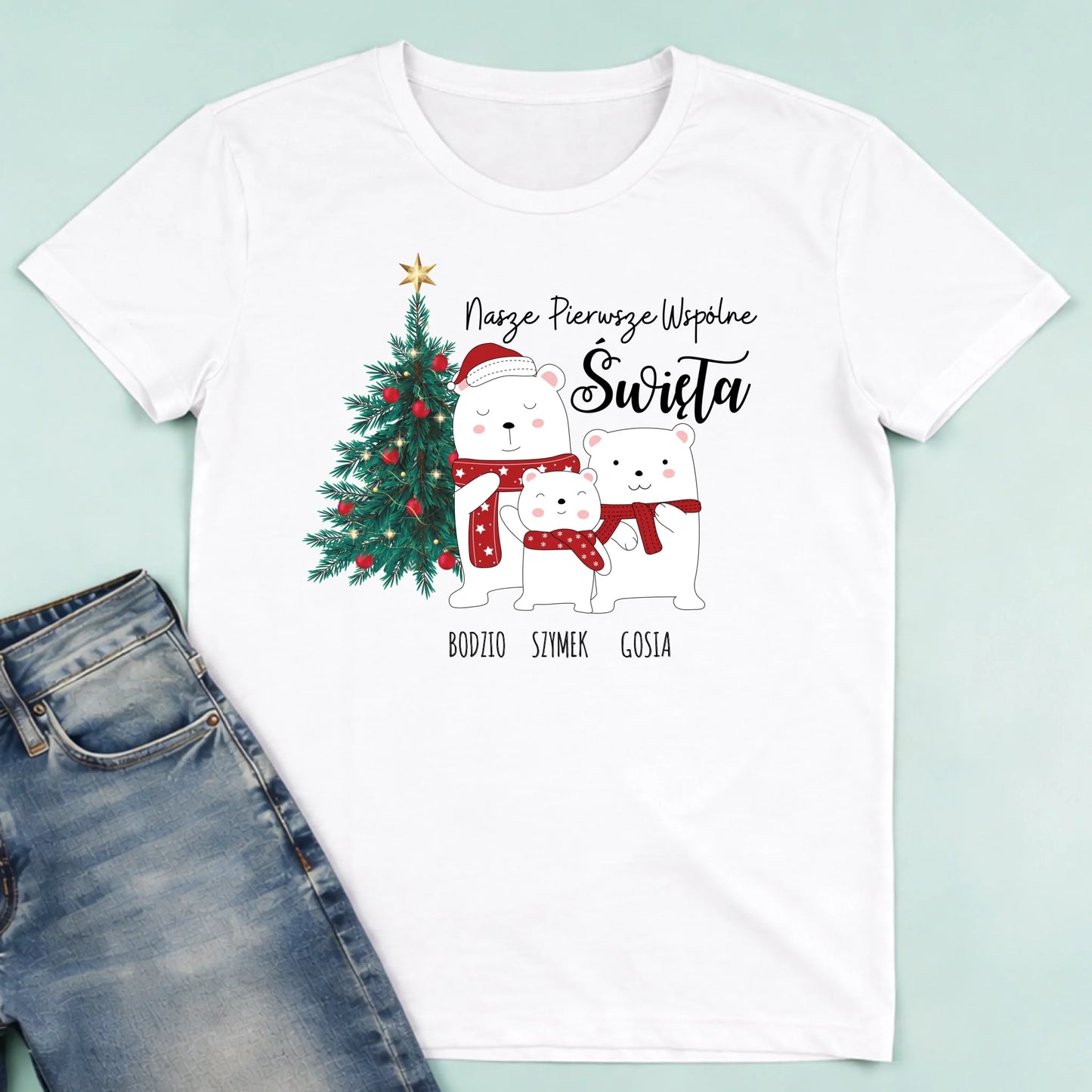 męska biała koszulka przód 1