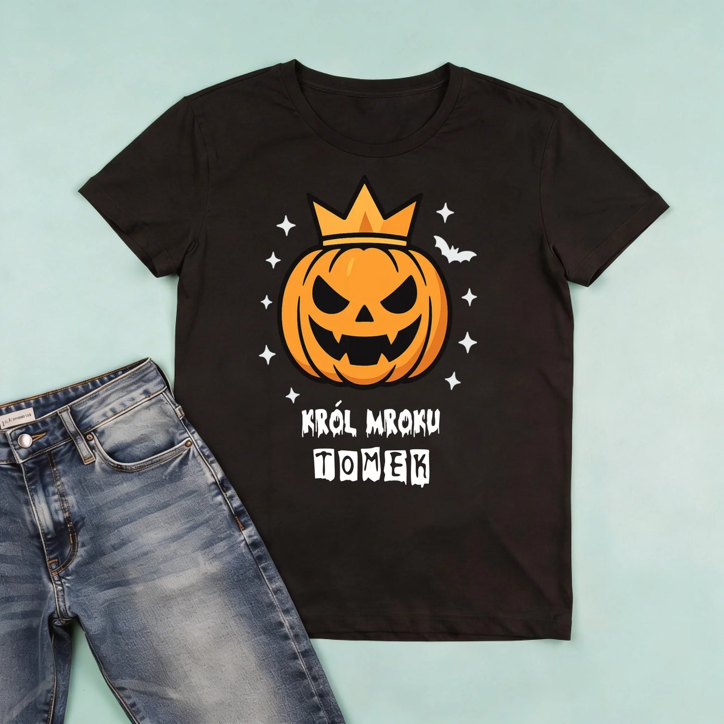 męska czarna koszulka przód