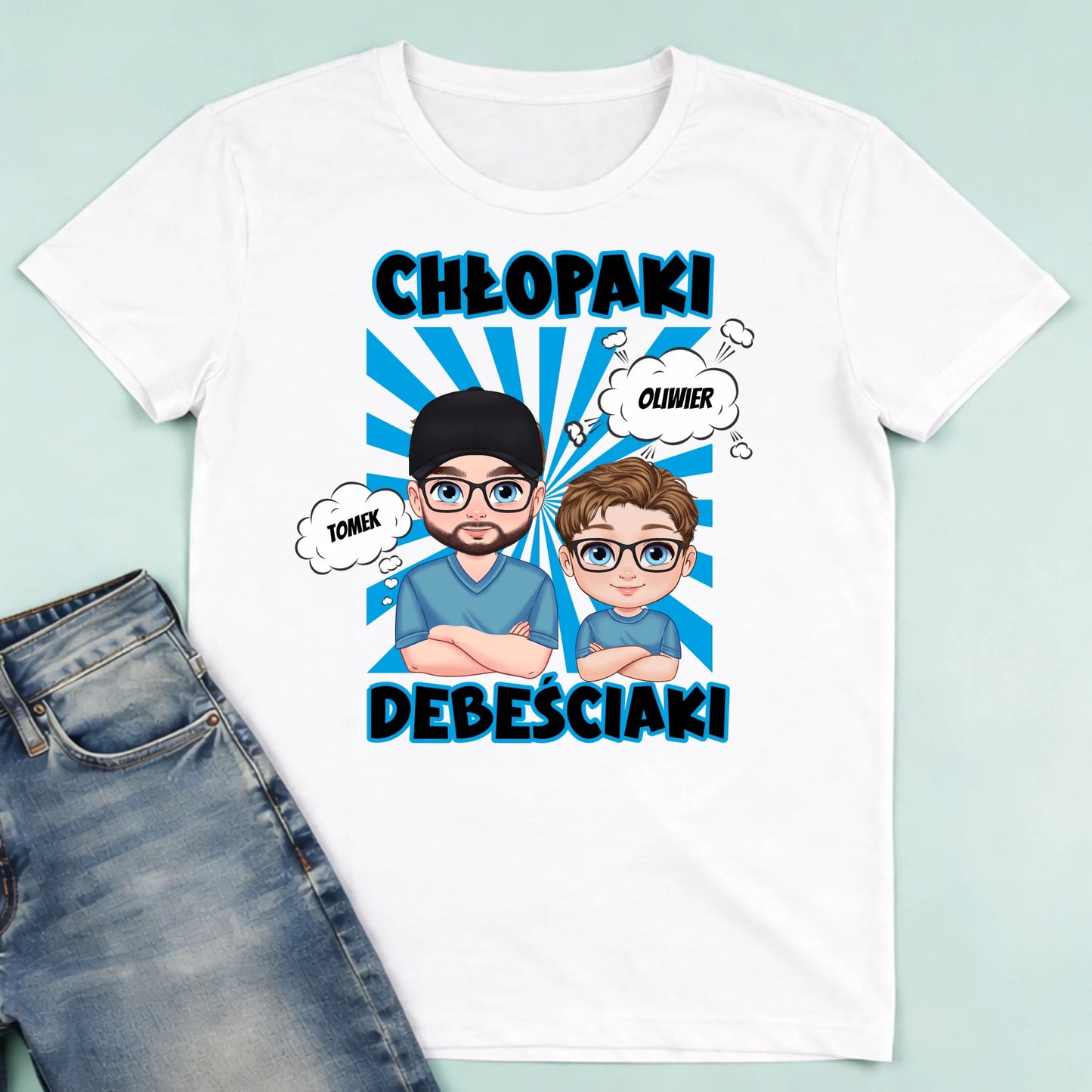 męska biała koszulka przód 1