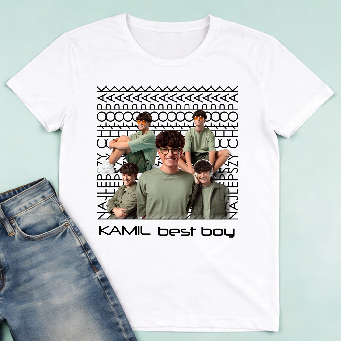 męska biała koszulka przód 1