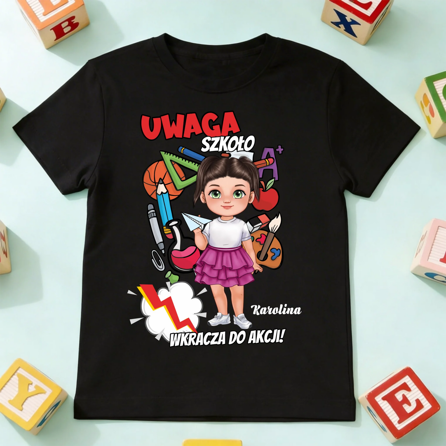 koszulka dziecko czarna przód